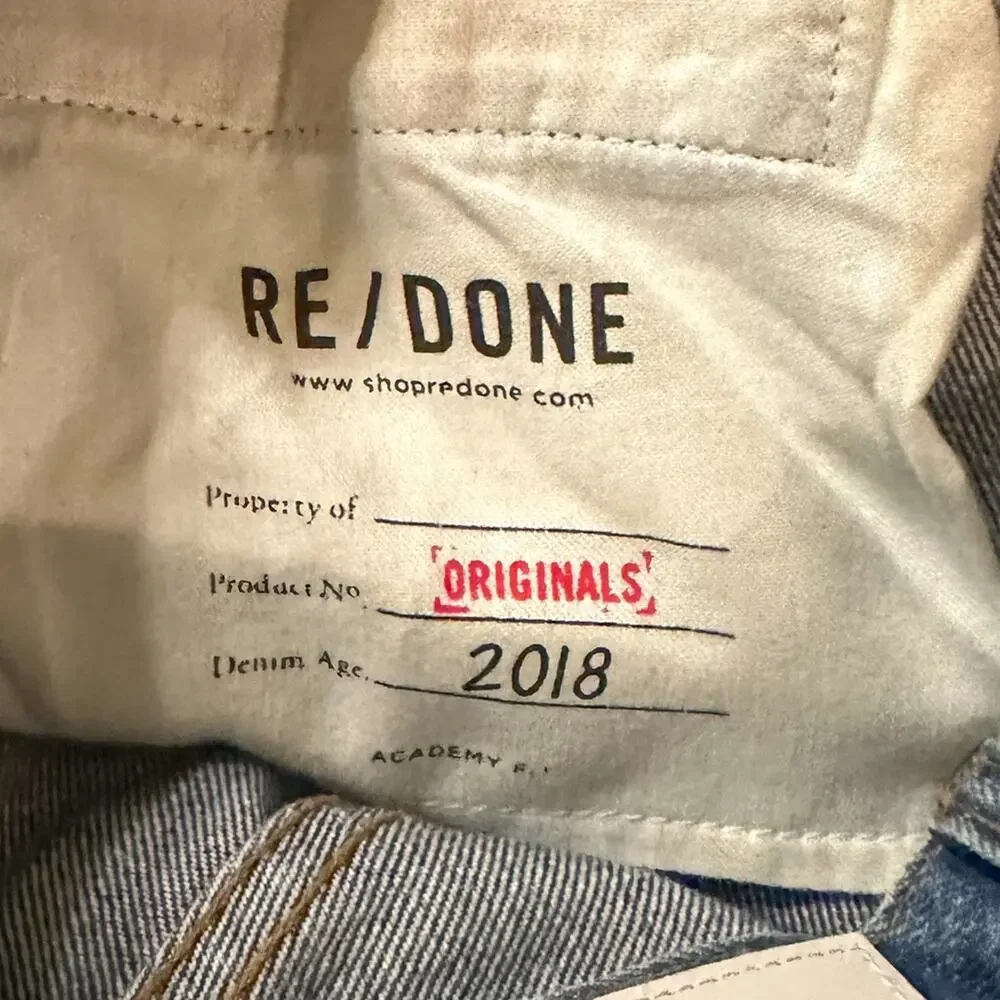 Re/Done Jeans Academy Fit High Rise Straight Leg, EUC, Size 26, MSRP $395